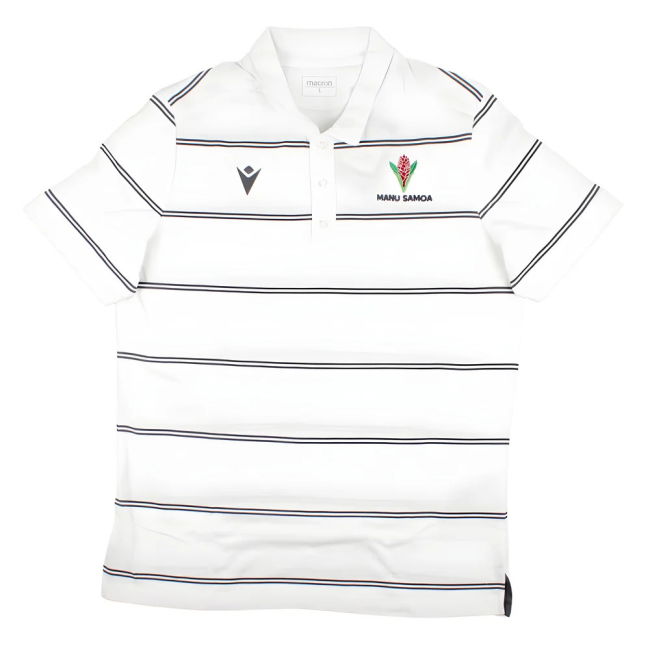 2023-2024 Samoa Rugby Travel Player Cotton Polo Shirt (White)