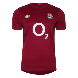 2023-2024 England Rugby Gym Tee (Tibetan Red)