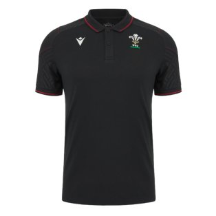 2023-2024 Wales Rugby Travel Polo Shirt (Black)