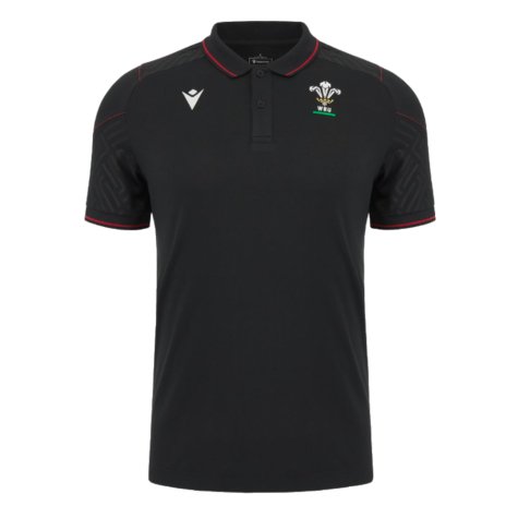 2023-2024 Wales Rugby Travel Polo Shirt (Black)