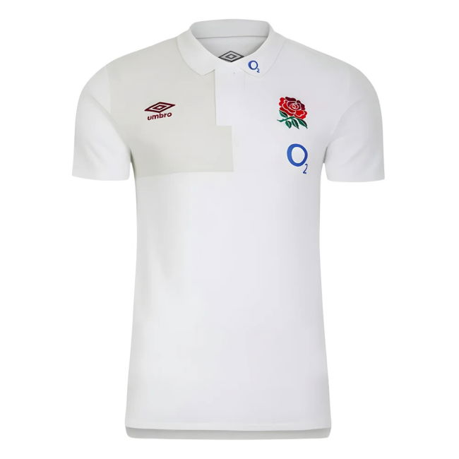2023-2024 England Rugby CVC Polo (Brilliant White)