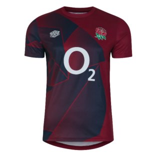 2023-2024 England Rugby Warm Up Jersey (Tibetan Red) - Kids