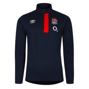 2023-2024 England Rugby 1/2 Zip Fleece (Navy Blazer)