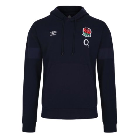 2023-2024 England Rugby OH Fleece Hoodie (Navy Blazer)