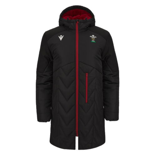 2023-2024 Wales WRU Padded Rugby Parka Jacket (Black)