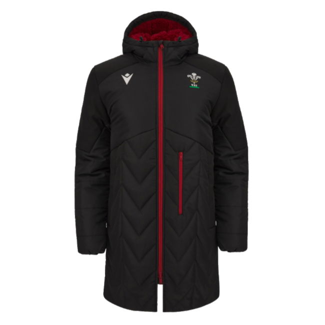 2023-2024 Wales WRU Padded Rugby Parka Jacket (Black)