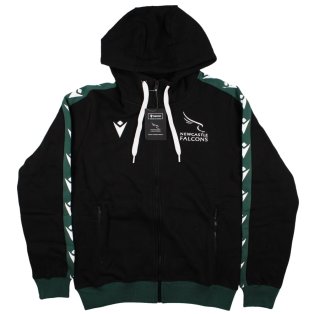 2023-2024 Newcastle Falcons Rugby Travel Player Hoody Full Zip (Black)