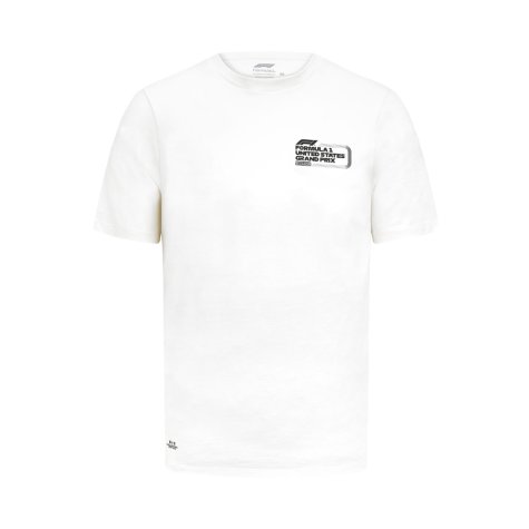 2023 F1 Formula 1 Mens T-Shirt Cotton Austin RS White