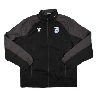 2023-2024 Cardiff Blues Rugby Full Zip Waterproof Jacket (Black)