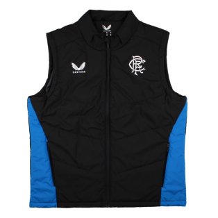 2023-2024 Rangers Players Match Day Bench Gilet (Black)