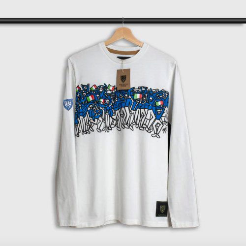 Italy Azzurri Fans Football LS Tee (White)