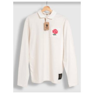 England Red Rose Retro Rugby Jersey (White)
