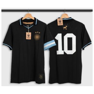 Argentina Messi Polo Shirt Sol GOAT Captain Black