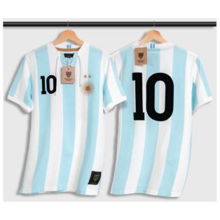 Argentina No10 Maradona Away Long Sleeves Soccer Country Jersey