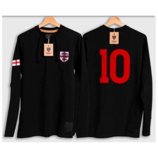 England Retro Shirt Black The Lions Cross