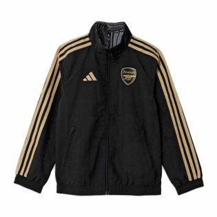 2023 2024 Arsenal Ian Wright Anthem Jacket Black Kids IP1657 Uksoccershop