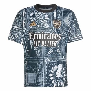 2023-2024 Arsenal Ian Wright Pre-Match Shirt (Black) - Kids