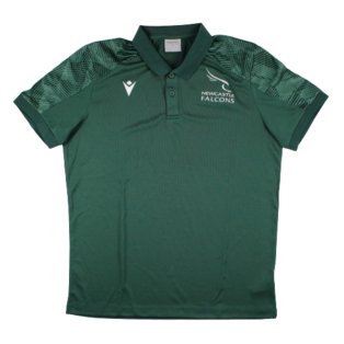 2023-2024 Newcastle Falcons Travel Player Poly Polo Shirt (Green)