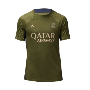 2023-2024 PSG Dri-Fit Strike Fourth Training Shirt (Green Hemp)