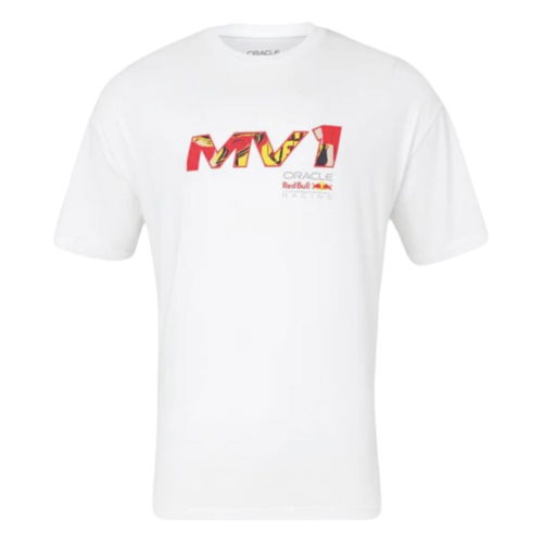 2024 Red Bull Racing Max Verstappen Pop Art Oversized T-Shirt (White)