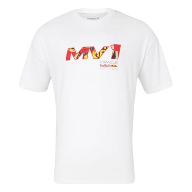 2024 Red Bull Racing Max Verstappen Pop Art Oversized T-Shirt (White)