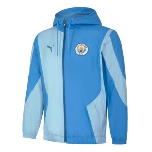 2023-2024 Man City Prematch Woven Jacket (Regal Blue) - Kids