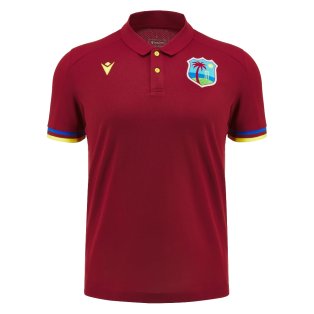 2023-2024 West Indies Cricket Player Travel Polo S/S (Claret)