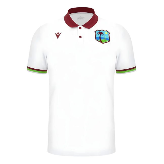 2023-2024 West Indies Cricket Player Travel Polo Shirt S/S (White)