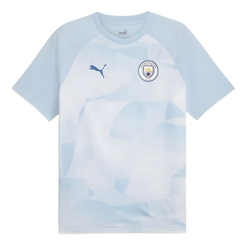 2023-2024 Man City Prematch SS Jersey (Silver Sky) - Kids