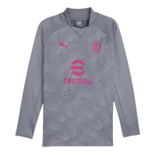 2023-2024 AC Milan Prematch LS Sweat Top (Gray Tile)