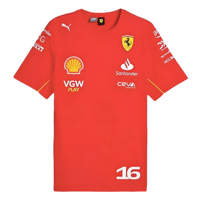 2024 Ferrari Charles Leclerc Driver T-Shirt (Red)