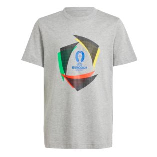 adidas Euro 2024 Official Emblem Ball T-Shirt (Grey) - Kids