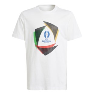 adidas Euro 2024 Official Emblem Ball Tee (White) - Kids