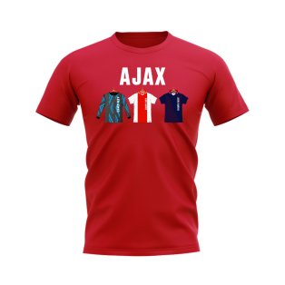 Ajax 1994-1995 Retro Shirt Text T-shirt (Red)