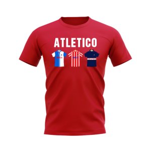 Atletico Madrid 1997-1998 Retro Shirt Text T-shirt (Red)