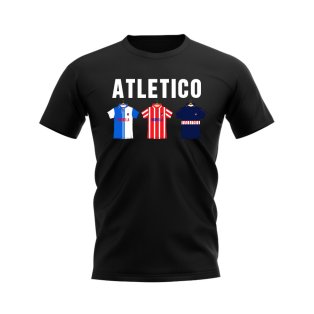 Atletico Madrid 1997-1998 Retro Shirt Text T-shirt (Black)