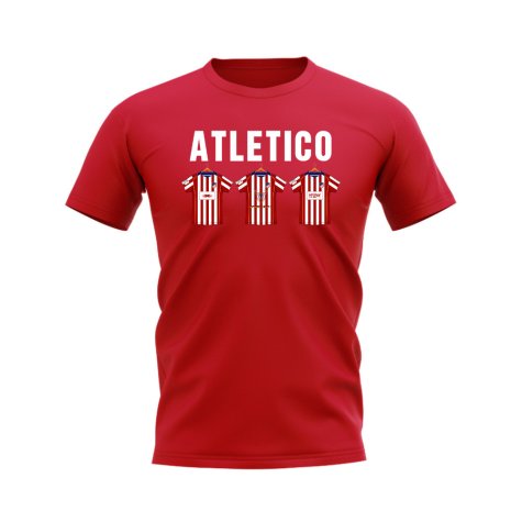 Atletico Madrid 2004-2005 Retro Shirt Text T-shirt (Red)