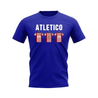Atletico Madrid 2004-2005 Retro Shirt Text T-shirt (Blue)