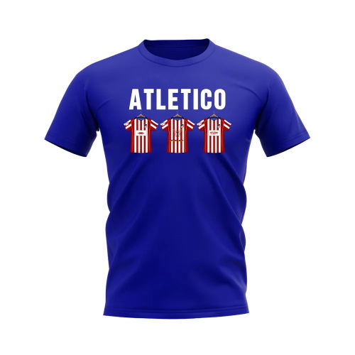 Atletico Madrid 2004-2005 Retro Shirt Text T-shirt (Blue)