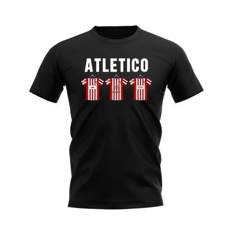 Atletico Madrid 2004-2005 Retro Shirt Text T-shirt (Black)
