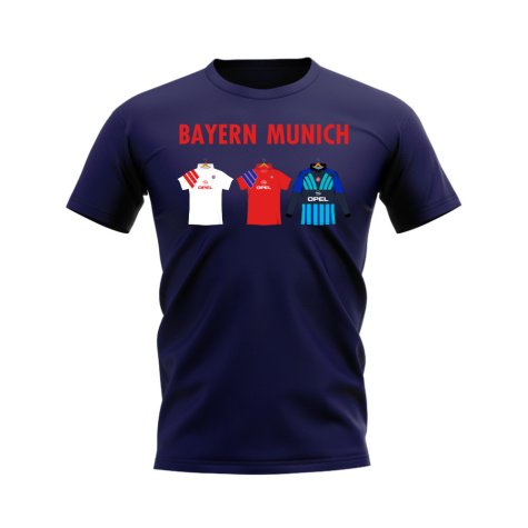 Bayern Munich 1991-1992 Retro Shirt T-shirt - Text (Navy)