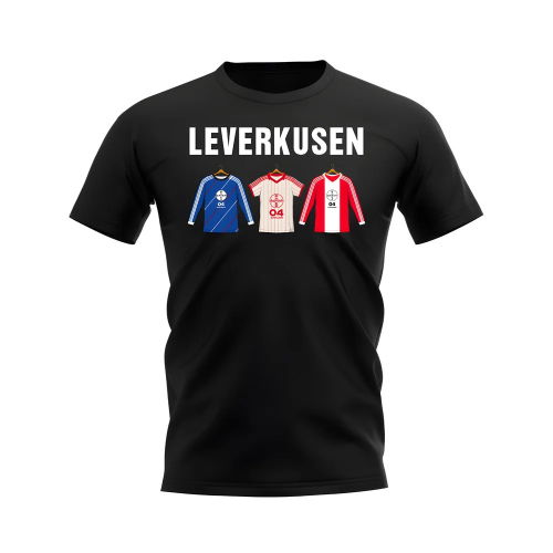 Leverkusen 1984-1985 Retro Shirt Text T-shirt (Black)  Leverkusen 1984-1985 Retro Shirt Text T-shirt (Black)