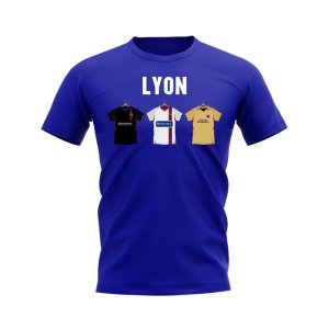 Lyon 2007-2008 Retro Shirt Text T-shirt (Blue)