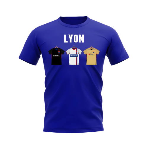 Lyon 2007-2008 Retro Shirt Text T-shirt (Blue)  Lyon 2007-2008 Retro Shirt Text T-shirt (Blue)