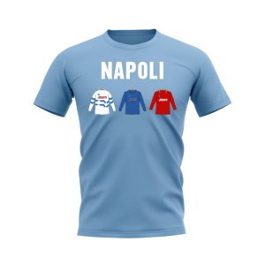 Napoli 1989-1990 Retro Shirt Text T-shirt (Sky Blue)