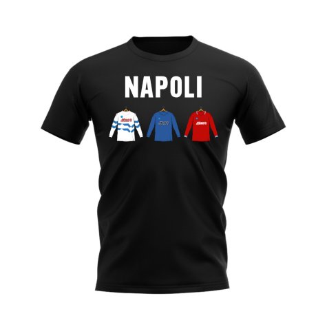 Napoli 1989-1990 Retro Shirt Text T-shirt (Black)