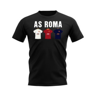 Roma 2000-2001 Retro Shirt Text T-shirt (Black)
