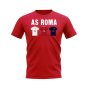 Roma 2000-2001 Retro Shirt Text T-shirt (Red)