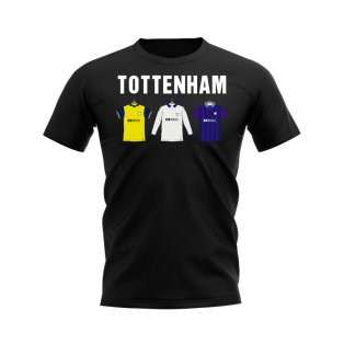Tottenham 1995-1996 Retro Shirt Text T-shirt (Black)