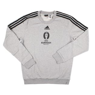 adidas Euro 2024 Official Emblem Crew Sweat (Grey)